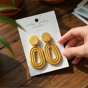 Gold Polymer Clay Earrings